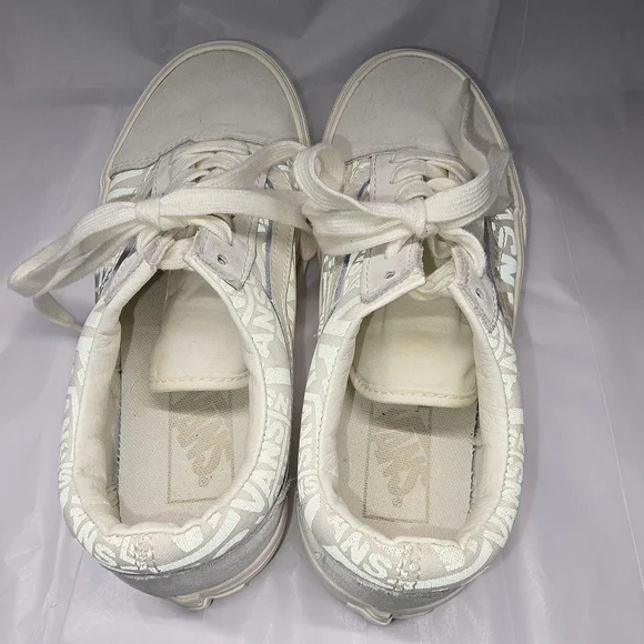 LAST CHANCE! Vans Old Skool Reflective Logo Platform Sneakers Wm 6.5 - Picture 8 of 16